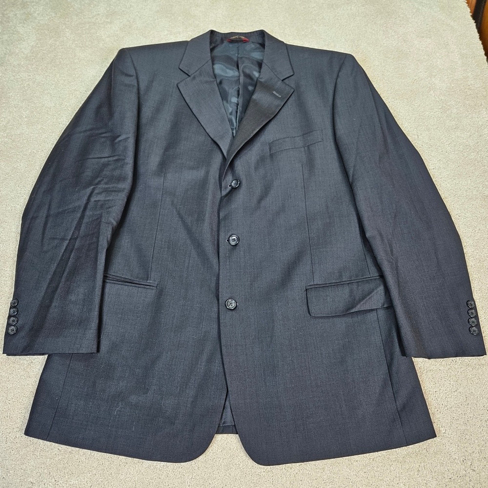 CIANNI CELLINI‎ Men's Charcoal Wool Super 110s 44L Blazer Jacket Professional